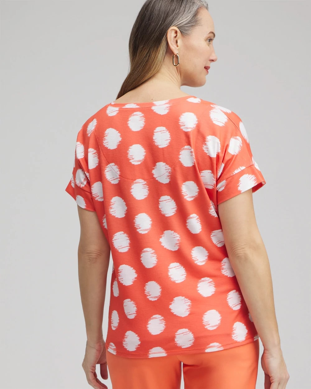Chico's Zenergy® Dots Drop Shoulder Tee NECTARINE