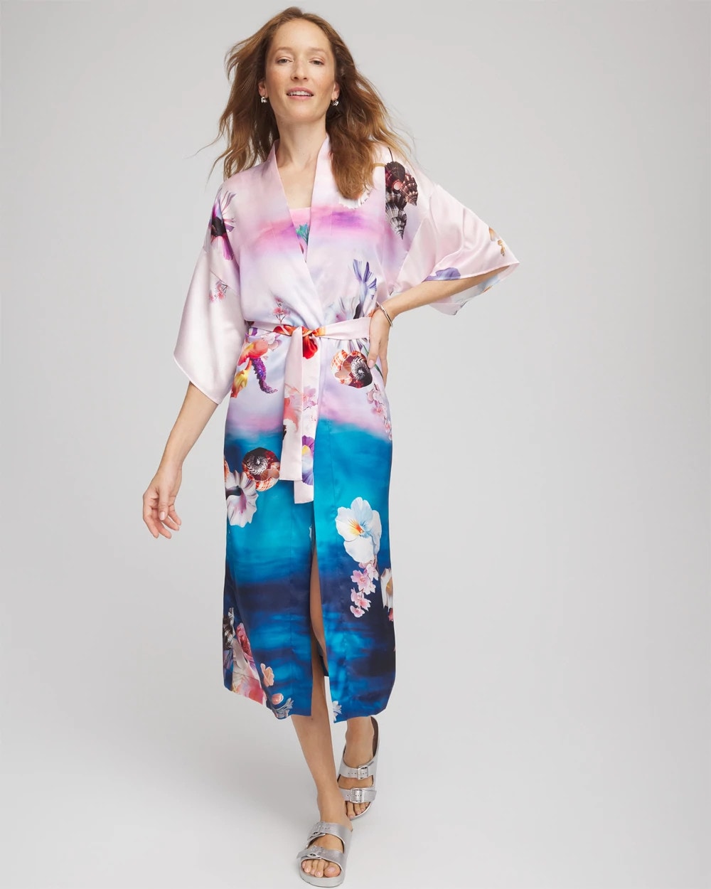 Chico's Gottex Under The Sea Kimono MULTI PRINT