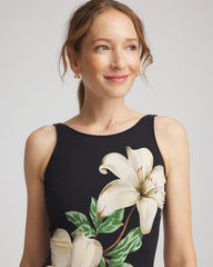 Chico's Gottex Yuri Flower One Piece BLACK/NEUTRAL
