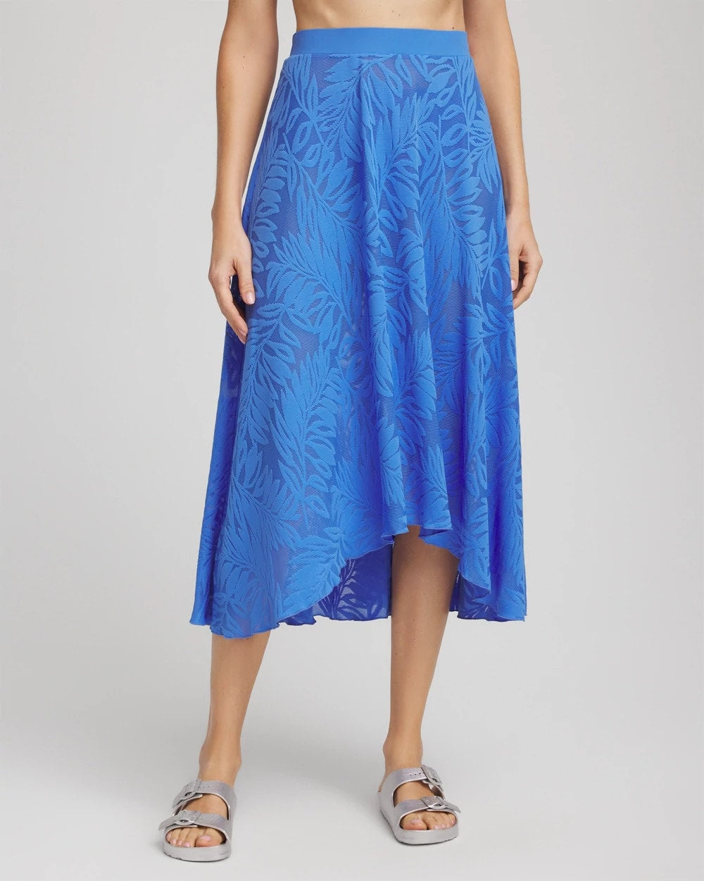 Chico's Gottex Skyfall Lace Long Skirt LIGHT BLUE