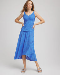 Chico's Gottex Skyfall Lace Long Skirt LIGHT BLUE