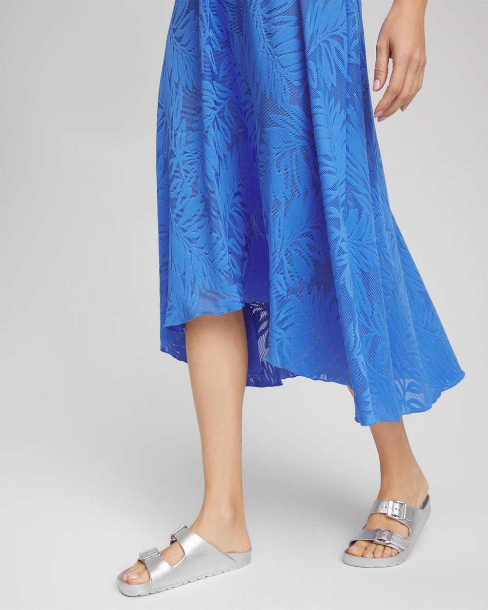 Chico's Gottex Skyfall Lace Long Skirt LIGHT BLUE