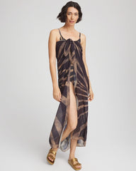 Chico's Gottex Desert Queen Pareo BLACK/BROWN