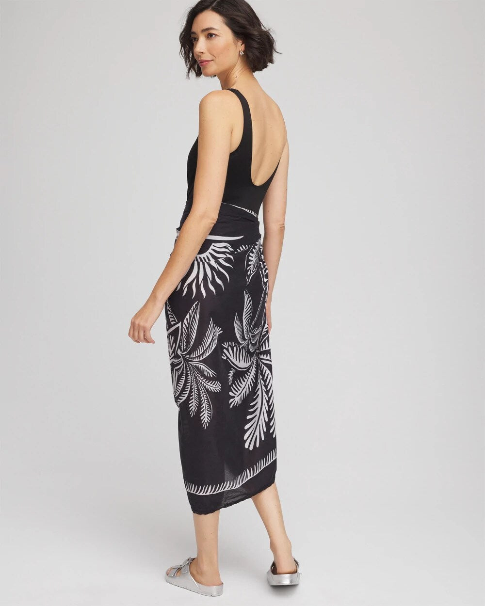 Chico's Magicsuit® Hearts of Palm Pareo BLACK/MULTI
