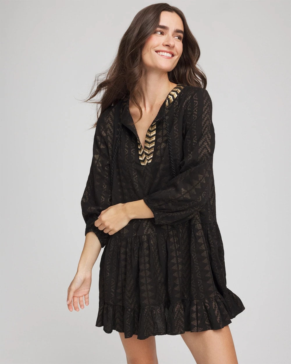 Chico's Miraclesuit® Beach Jacquard Dress BLACK