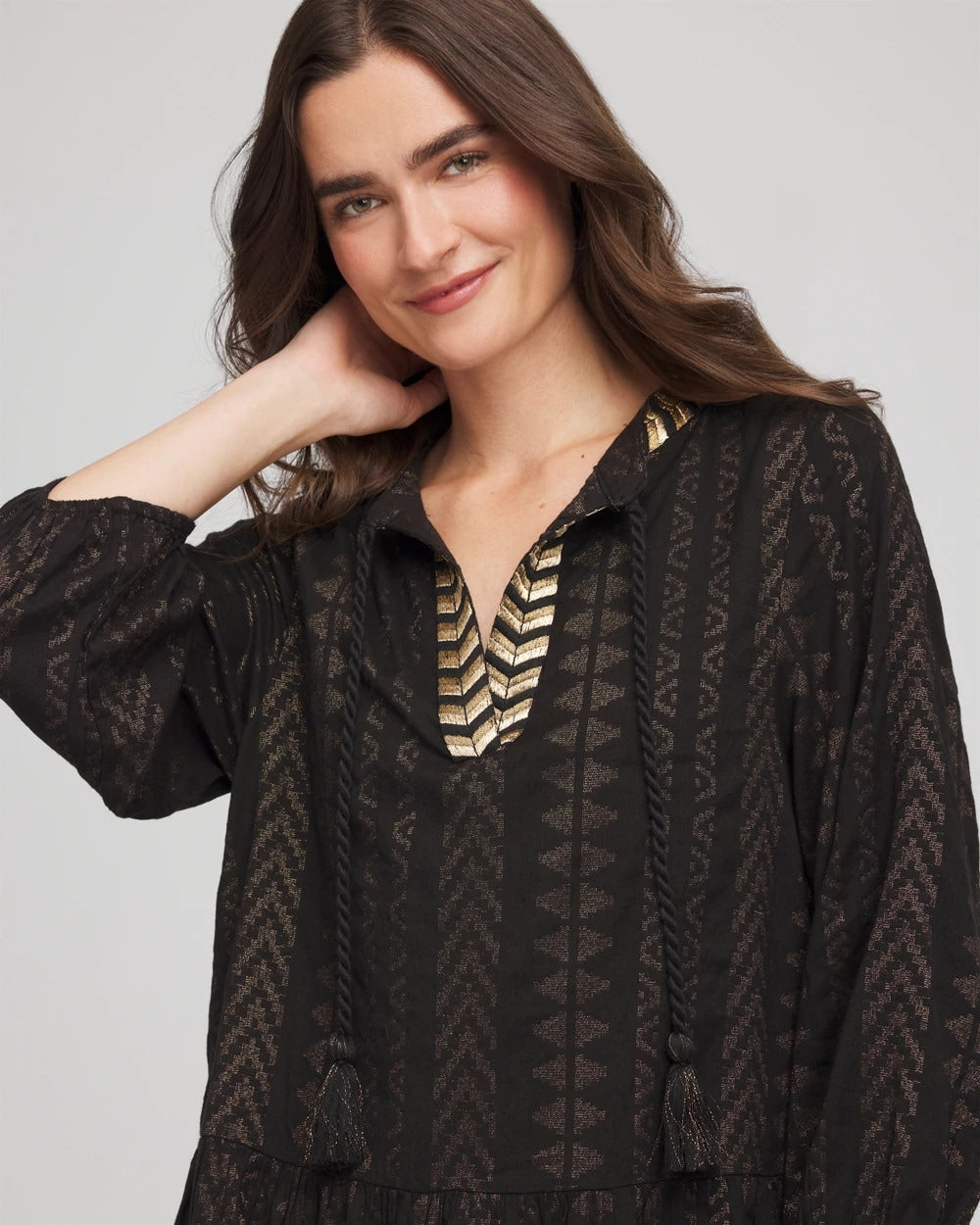 Chico's Miraclesuit® Beach Jacquard Dress BLACK