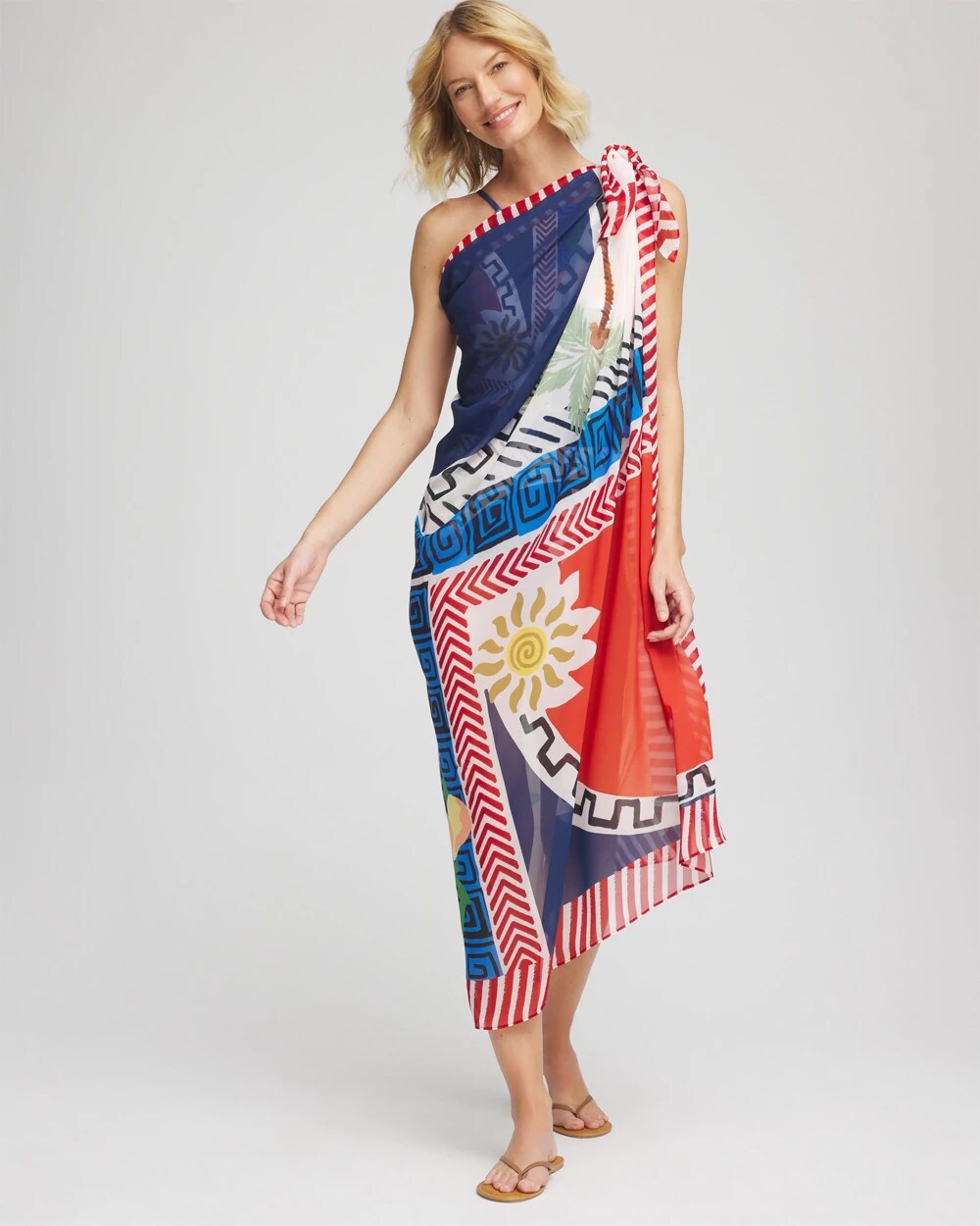 Chico's Gottex Positano Pareo MULTI PRINT