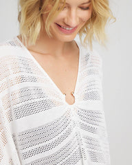 Chico's Sweater Swim Cover-Up ALABASTER