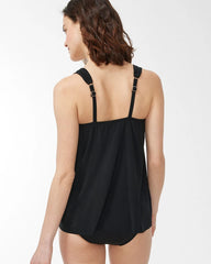 Chico's Miraclesuit Razzle Dazzle Tankini Top BLACK