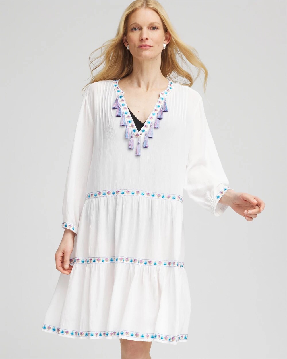Chico's Chico's Beach Swimsuit Cover-Up Dress ALABASTER