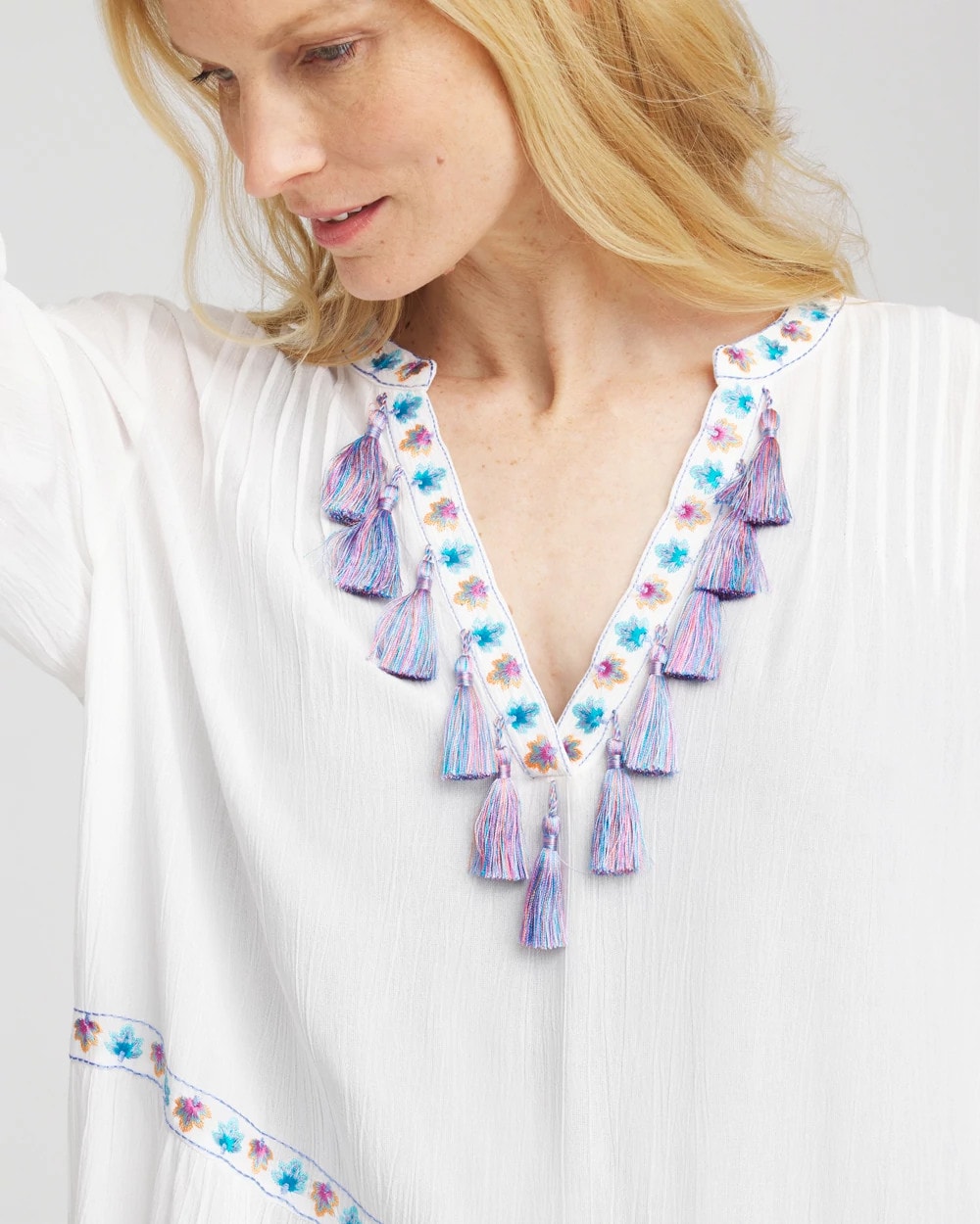 Chico's Chico's Beach Swimsuit Cover-Up Dress ALABASTER