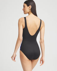 Chico's Miraclesuit® Paka Mayan Temptress One Piece Swimsuit BLACK AND BLUE