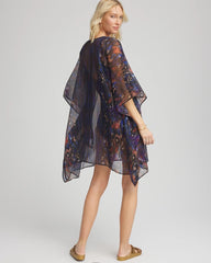 Chico's Miraclesuit® Tapiz Caftan Cover-Up BLACK/MULTI