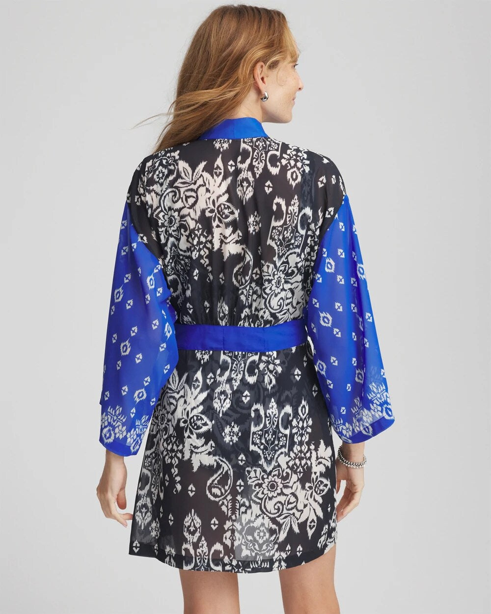 Chico's Miraclesuit® Talavera Kimono MIDNIGHT AND WHITE