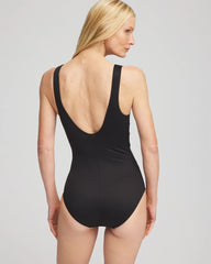 Chico's Miraclesuit Somerpointe One Piece Swimsuit BLACK/WHITE