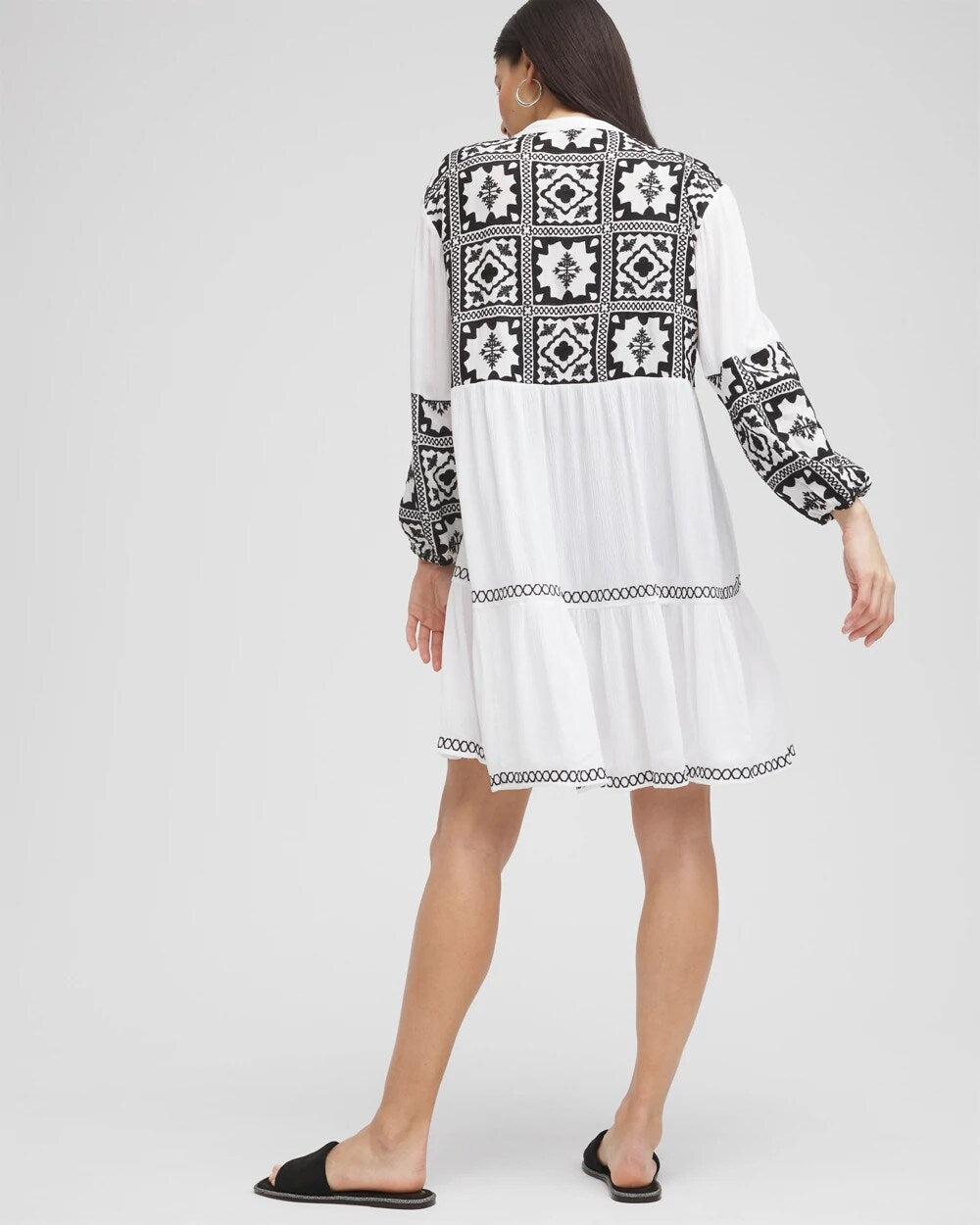 Chico's Eyelet Swim Dress Coverup ALABASTER
