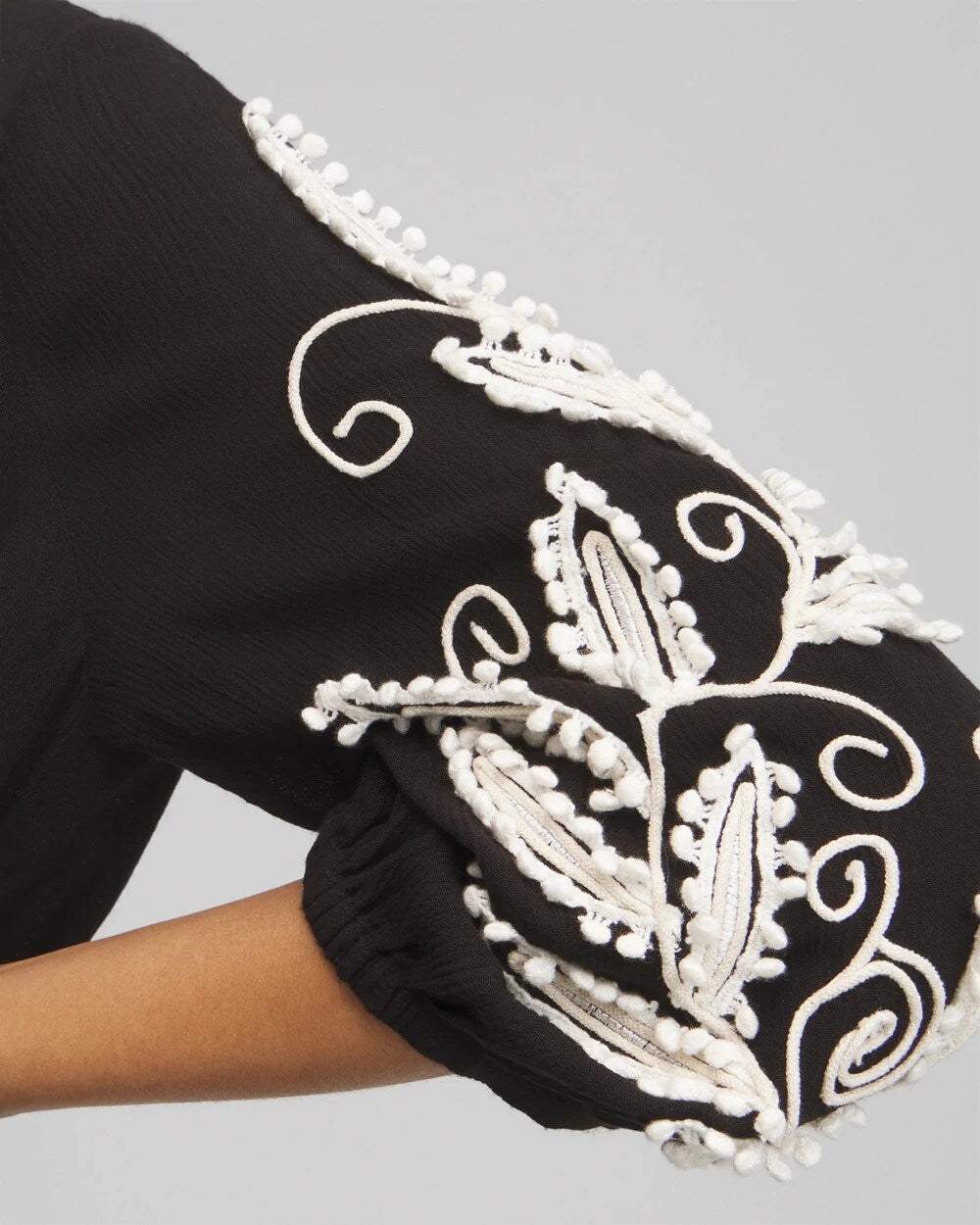 Chico's Embroidered Coverup Dress BLACK
