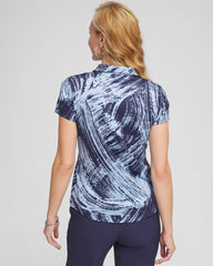 Chico's Zenergy® UPF Sketch Half Zip CRYSTAL TOPAZ