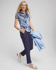 Chico's Zenergy® UPF Rib Mix Ankle Pants PASSPORT BLUE