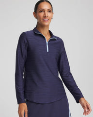 Chico's Zenergy® UPF Wave Half Zip PASSPORT BLUE