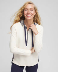 Chico's Zenergy® Double-Knit Stripe Hood Tunic ENGLISH CREAM
