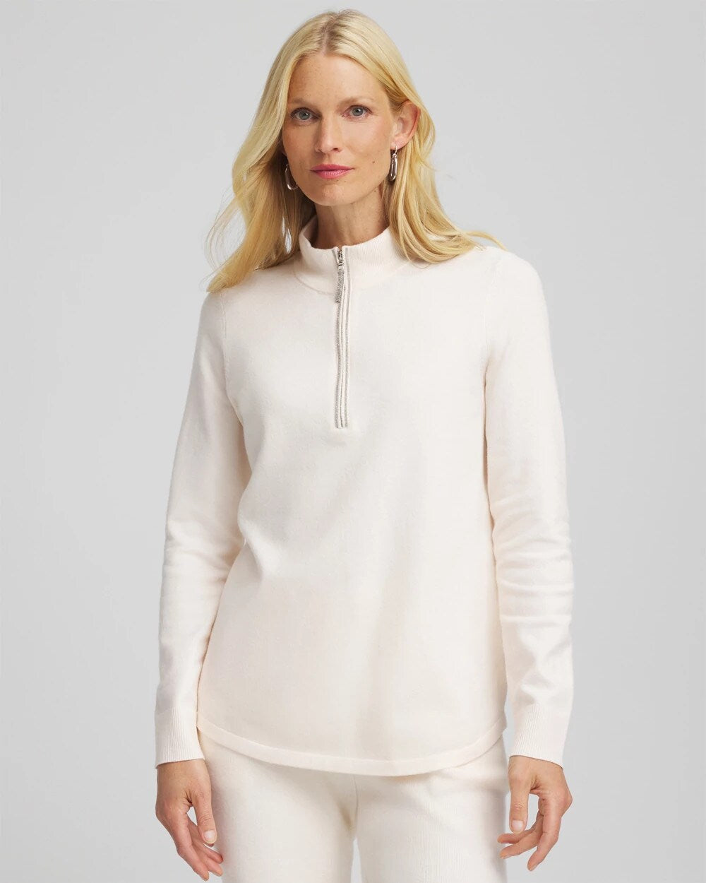 Chico's Zenergy® Luxe Half-Zip Pullover Top ENGLISH CREAM