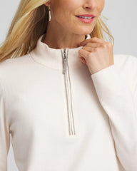 Chico's Zenergy® Luxe Half-Zip Pullover Top ENGLISH CREAM