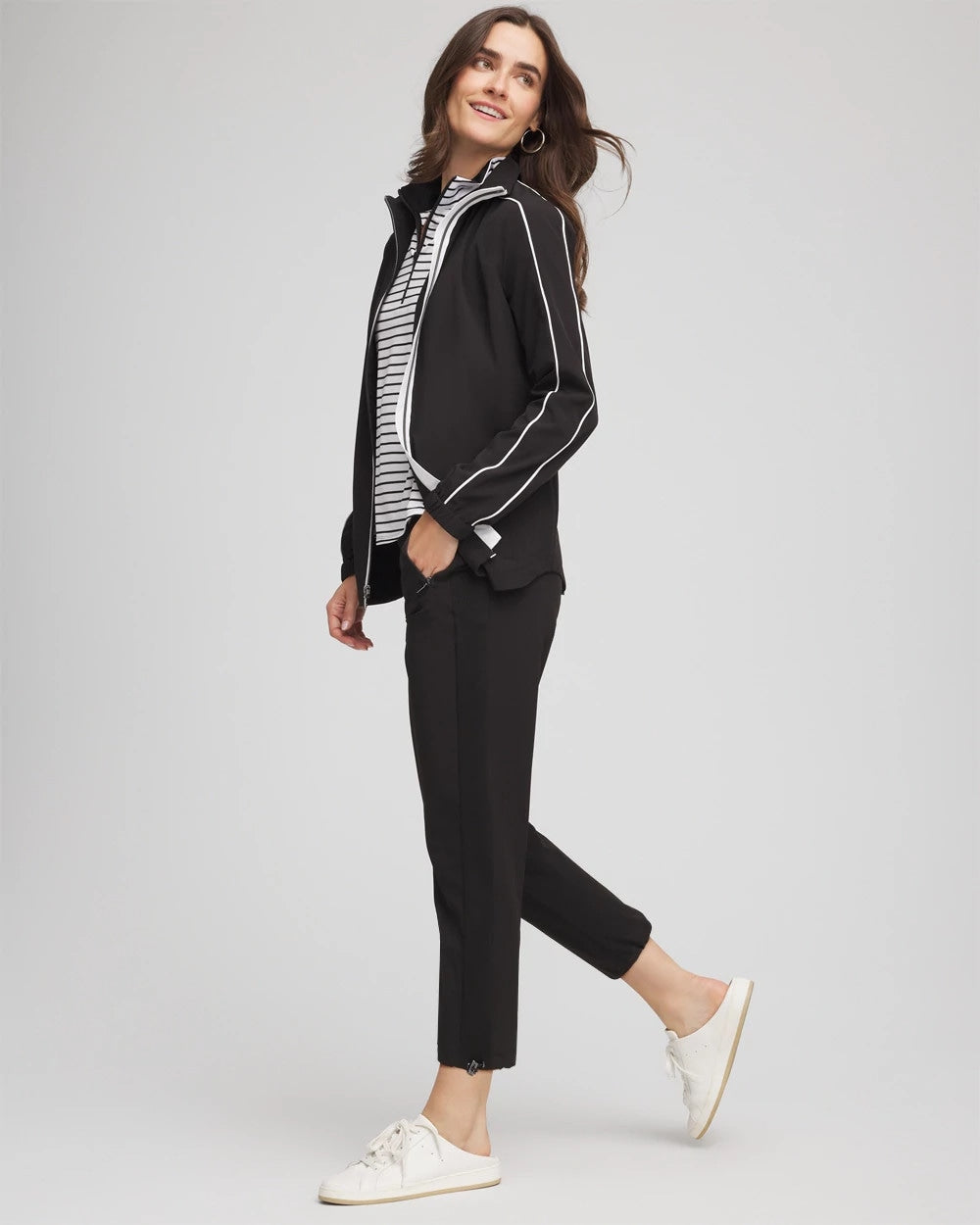 Chico's Zenergy® UPF Rib Mix Cropped Pants BLACK