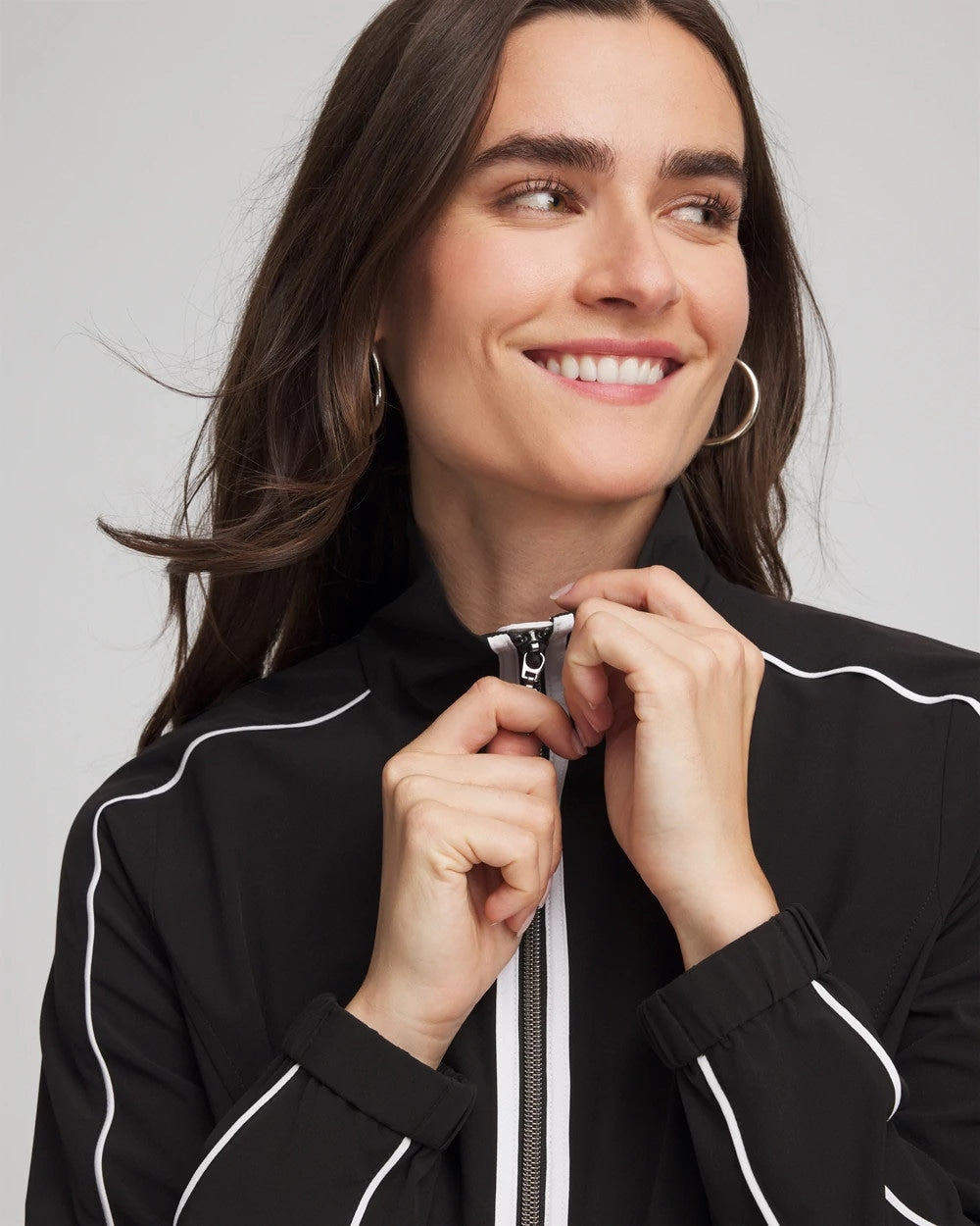 Chico's Zenergy® UPF Contrast Jacket BLACK