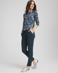 Chico's Zenergy® Soft Brushed Scattered Top TEAL SHADOW