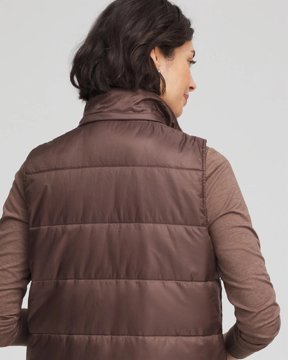 Chico's Zenergy® Quilted Hooded Vest WALNUT