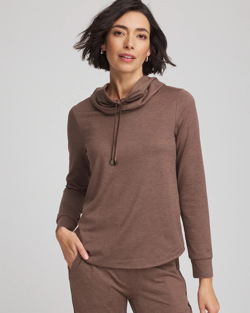 Chico's Zenergy® Cloud Cowlneck Top WALNUT