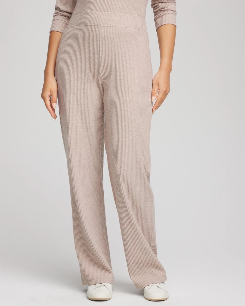 Chico's Zenergy® Brushed Ribbed Pants LIGHT TAUPE HEATHER