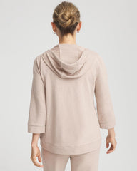 Chico's Zenergy® French Terry Full-Zip Jacket LIGHT TAUPE HEATHER