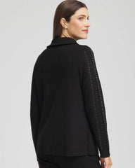 Chico's Zenergy® Luxe Diamante Zip Cardigan BLACK