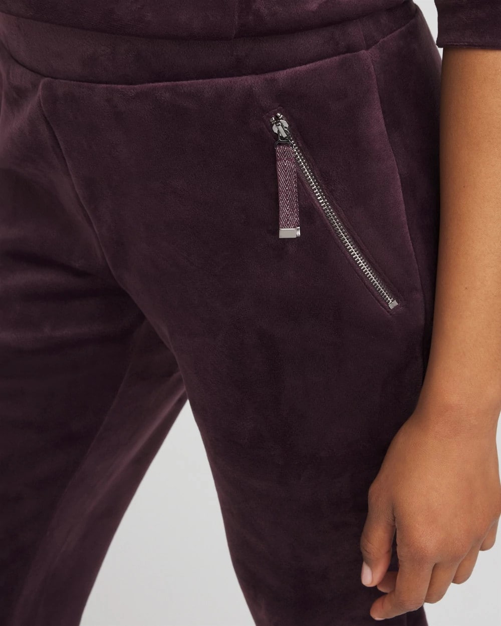Chico's Zenergy® Velour Tapered Ankle Pants NIGHT BLOOM