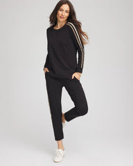 Chico's Zenergy® Lattice-Trim Pullover Top BLACK