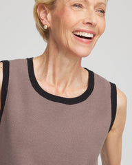 Chico's Travelers™ Tipped Sweater Tank DEEP TAUPE