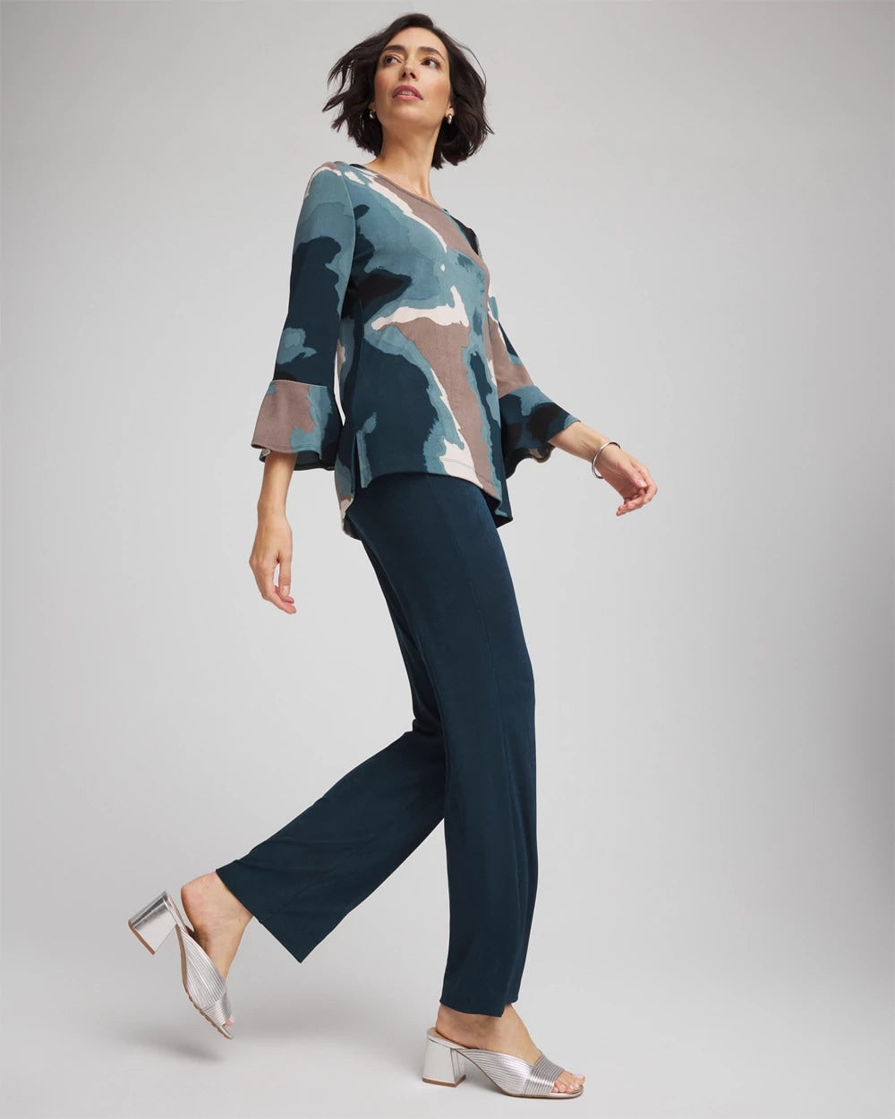 Chico's Travelers™ No Tummy Pants TEAL SHADOW