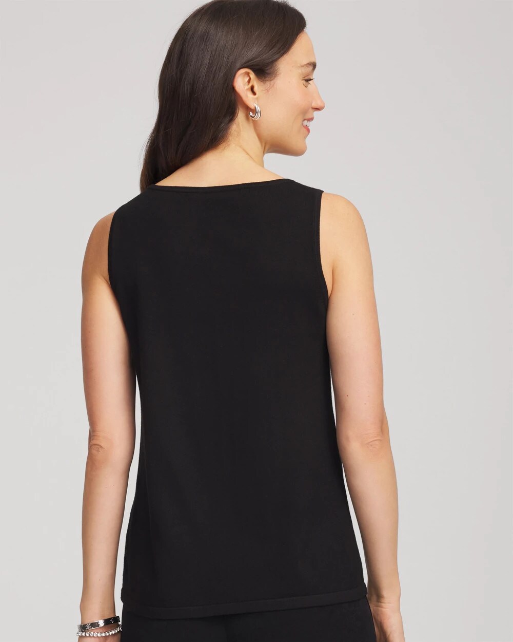 Chico's Travelers™ Embellished Scoopneck Tank TRAVELERS BLACK