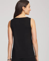Chico's Travelers™ Embellished Scoopneck Tank TRAVELERS BLACK
