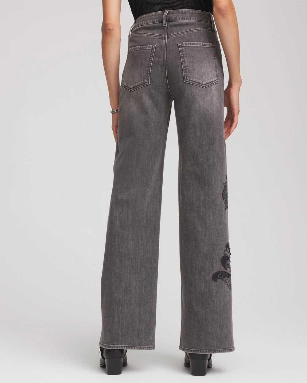 Chico's Printed High-Rise Wide-Leg Jean WICKLOW WASH