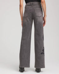 Chico's Printed High-Rise Wide-Leg Jean WICKLOW WASH