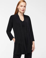 Chico's Travelers™ Classic Long Knit Jacket TRAVELERS BLACK