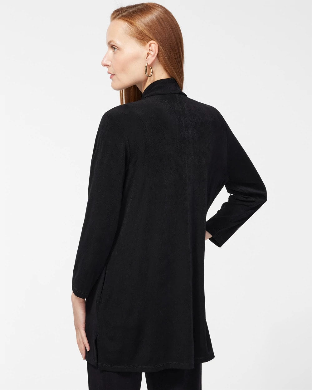 Chico's Travelers™ Classic Long Knit Jacket TRAVELERS BLACK