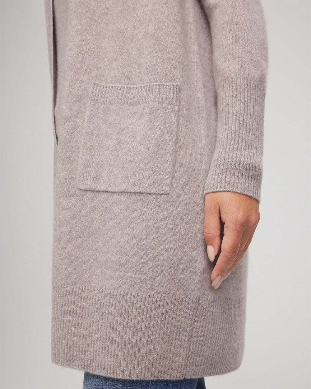 Chico's Cashmere Duster Cardigan TAUPE HEATHER
