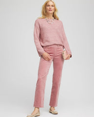 Chico's Velveteen Pull-On Flared Jeans DUSTY ROSE