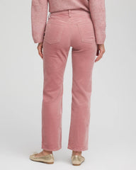 Chico's Velveteen Pull-On Flared Jeans DUSTY ROSE