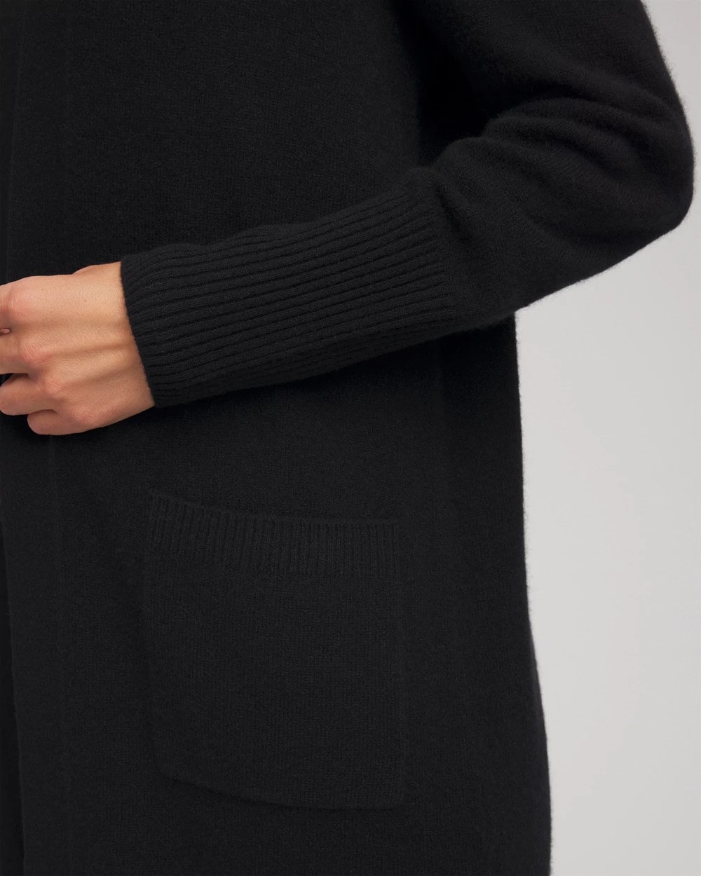 Chico's Cashmere Duster Cardigan BLACK