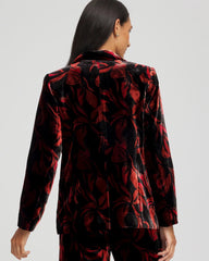 Chico's Velvet Printed Blazer BLACK